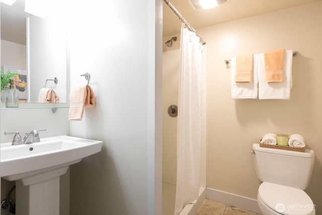 2110 N 88th St, Seattle, WA 98103 - full bath with curtained shower and tile patterned floors