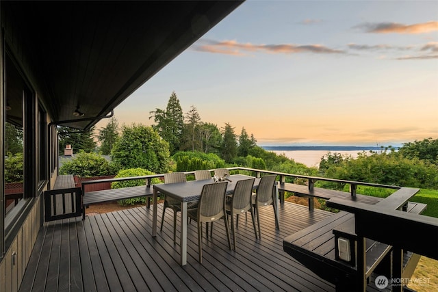 432 SW 206th St, Normandy Park, WA 98166 - deck featuring outdoor dining space and a water view