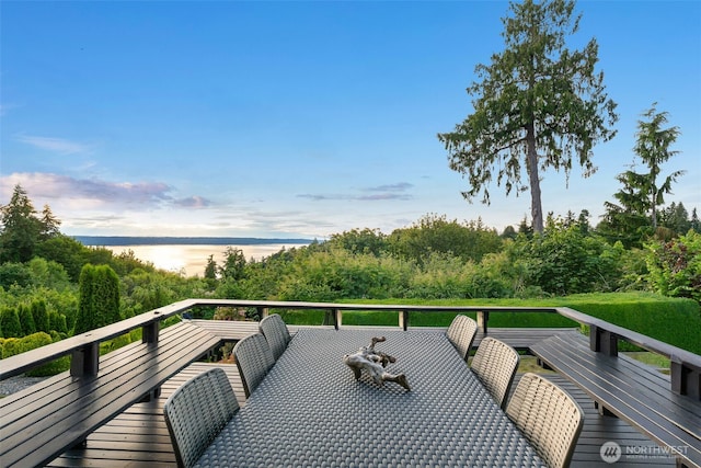 432 SW 206th St, Normandy Park, WA 98166 - deck with a water view and outdoor dining space