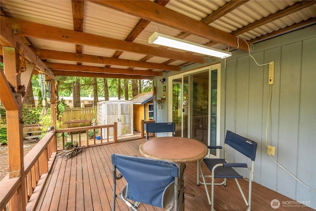5626 29th Ct SE, Lacey, WA 98503 - wooden deck featuring a shed