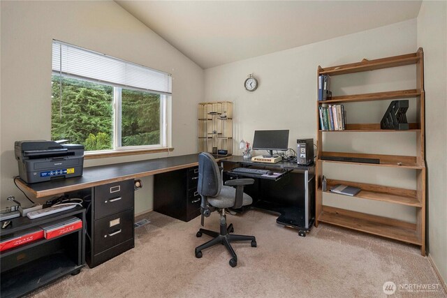 5626 29th Ct SE, Lacey, WA 98503 - carpeted home office with lofted ceiling
