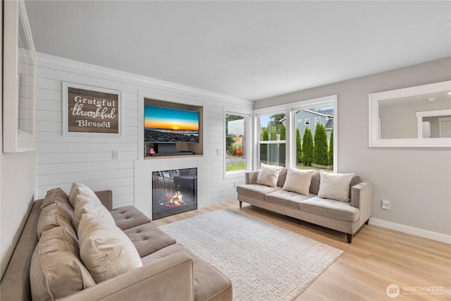 21206 9th Ave SE, Bothell, WA 98021 - living room featuring light wood finished floors and a fireplace
