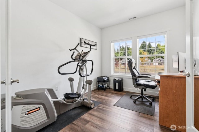 8665 Kimmie Loop SW, Tumwater, WA 98512 - office area featuring wood finished floors and baseboards