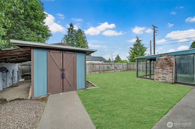 120 E Mason Ave, Buckley, WA 98321 - fenced backyard with a storage unit
