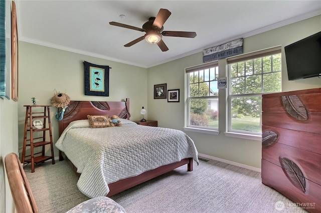2237 Mcdonald Ave, Dupont, WA 98327 - carpeted bedroom featuring crown molding and a ceiling fan