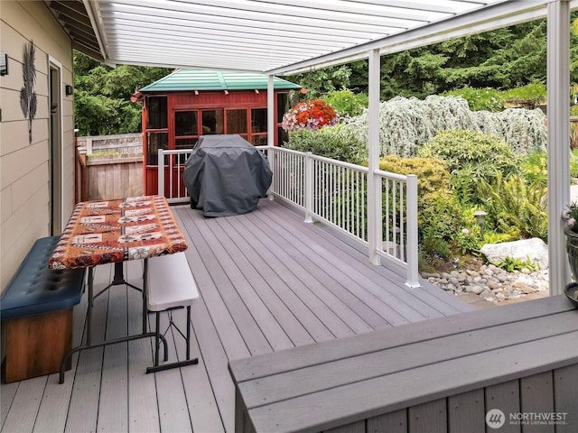 2237 Mcdonald Ave, Dupont, WA 98327 - wooden terrace with a grill
