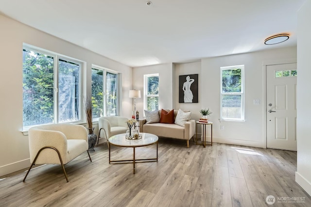 5589 Lakemont Blvd SE Unit 1703, Bellevue, WA 98006 - living room with healthy amount of natural light and light wood finished floors