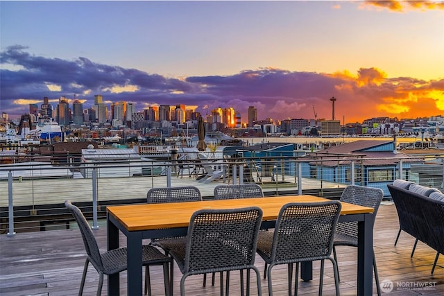 2241 Fairview Ave E Unit B, Seattle, WA 98102 - wooden terrace with a view of skyline