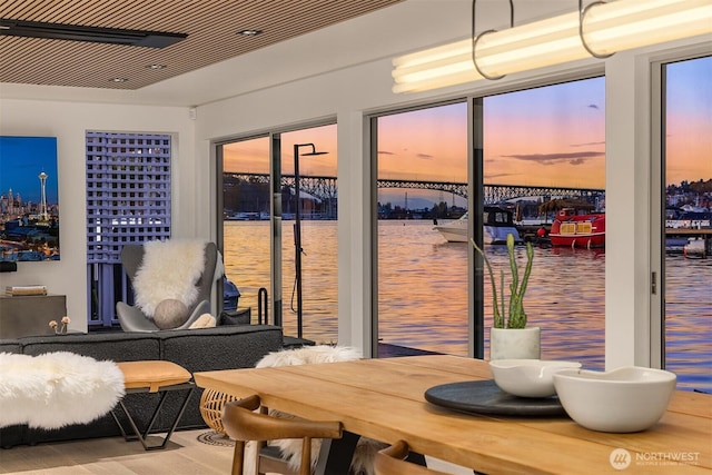 2241 Fairview Ave E Unit B, Seattle, WA 98102 - dining room with a water view and wood finished floors