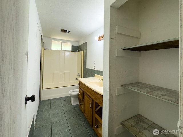 6420 NE Nelson St, Suquamish, WA 98392 - full bathroom featuring vanity,  shower combination, and tile patterned flooring