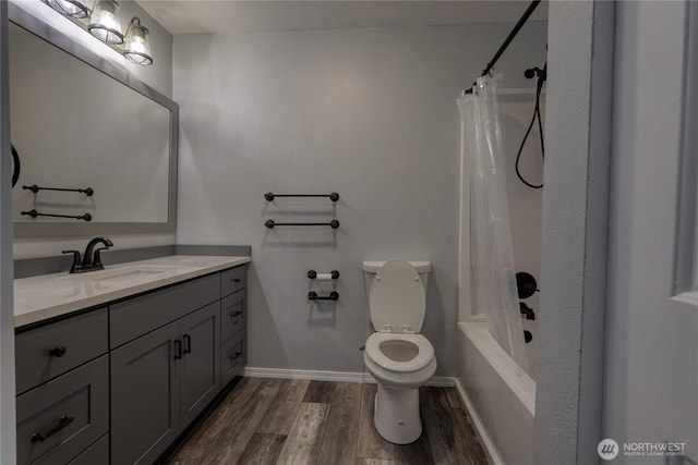 2969 142nd Pl SE # 8, Bellevue, WA 98007 - bathroom with wood finished floors, vanity, and shower / bath combo