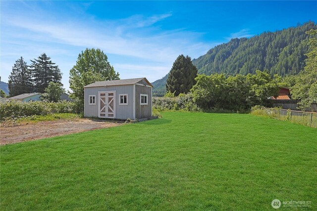 373 Adams Ave, Morton, WA 98356 - view of yard with a shed and a mountain view