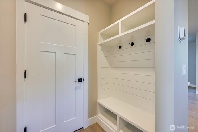 26517 NE 147th Pl Unit Sr 13, Duvall, WA 98019 - mudroom featuring baseboards and light wood-style floors