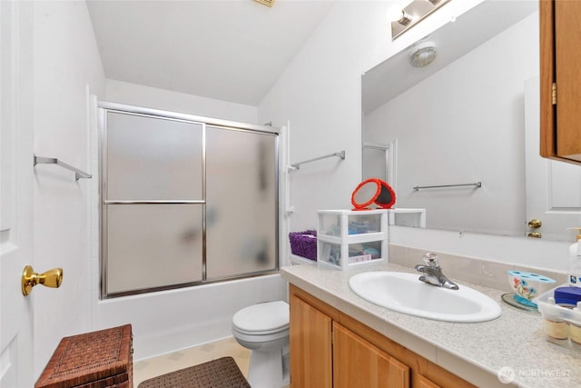 523 N 7th Ave, Sequim, WA 98382 - bathroom with vanity and combined bath / shower with glass door