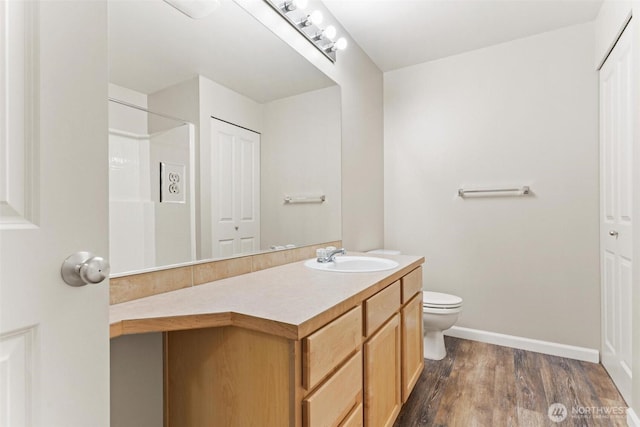 15325 SE 155th Pl Unit N-2, Renton, WA 98058 - full bathroom featuring vanity, wood finished floors, and a shower