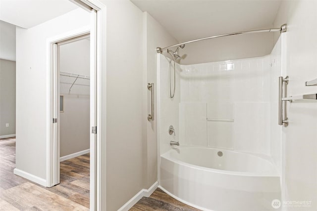 15325 SE 155th Pl Unit N-2, Renton, WA 98058 - full bathroom with shower / bath combination, wood finished floors, and a spacious closet