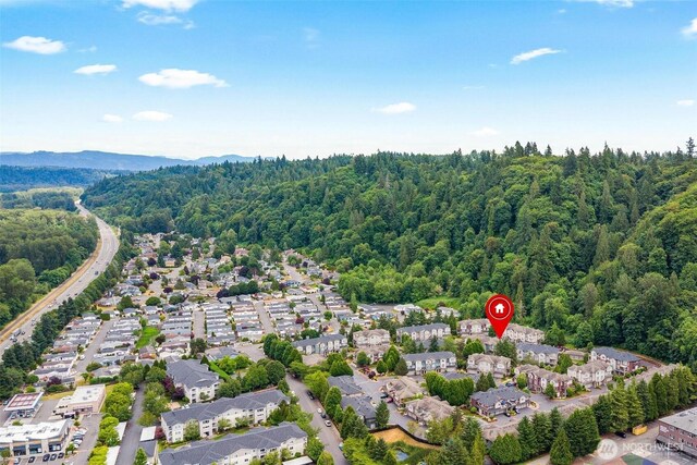 15325 SE 155th Pl Unit N-2, Renton, WA 98058 - aerial view of property's location with nearby suburban area and a mountain backdrop