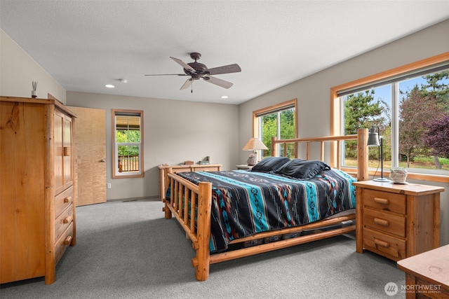 25901 NE 412th Cir, Amboy, WA 98601 - carpeted bedroom featuring recessed lighting and ceiling fan