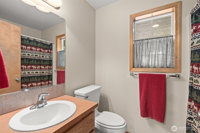 25901 NE 412th Cir, Amboy, WA 98601 - bathroom with vanity and a shower with shower curtain