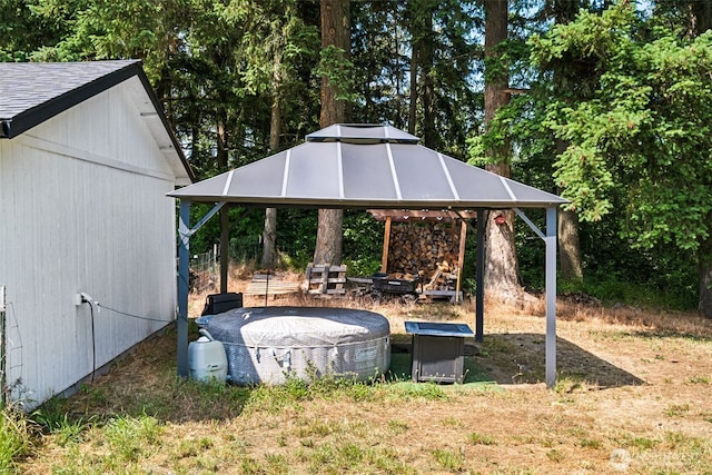 32205 71st Ave S, Roy, WA 98580 - view of patio featuring a gazebo and view of wooded area