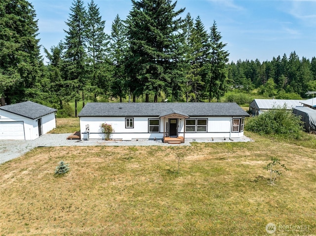 32205 71st Ave S, Roy, WA 98580 - single story home featuring an outdoor structure, a front lawn, crawl space, and a garage