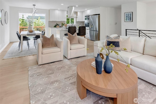 320 178th Pl SW, Bothell, WA 98012 - living area featuring a chandelier and recessed lighting
