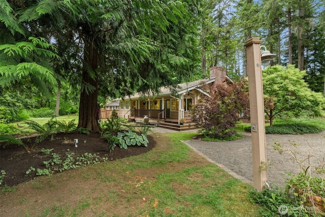 9390 NE Wardwell Rd, Bainbridge Island, WA 98110 - view of yard with covered porch