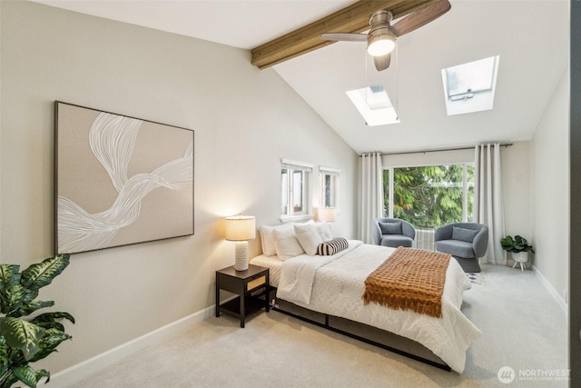5467 16th Ave SW, Seattle, WA 98106 - carpeted bedroom with a skylight and a ceiling fan