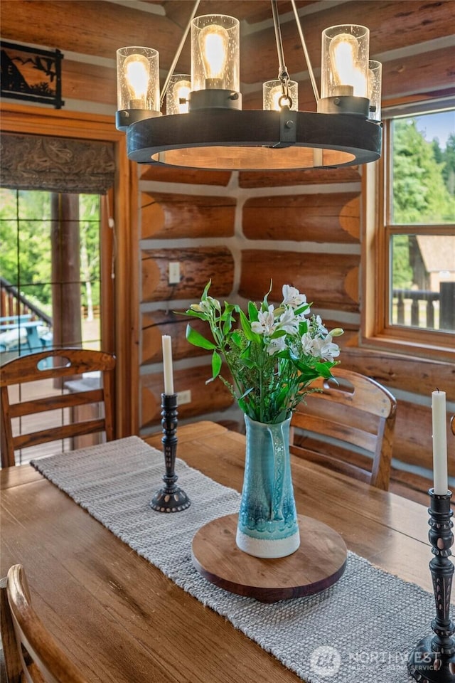 3130 S Bay Vista Dr, Sedro Woolley, WA 98284 - dining room featuring wood finished floors and rustic walls