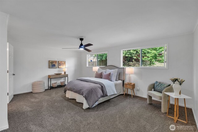 18256 45th Ave S, Seatac, WA 98188 - bedroom featuring carpet floors and a ceiling fan