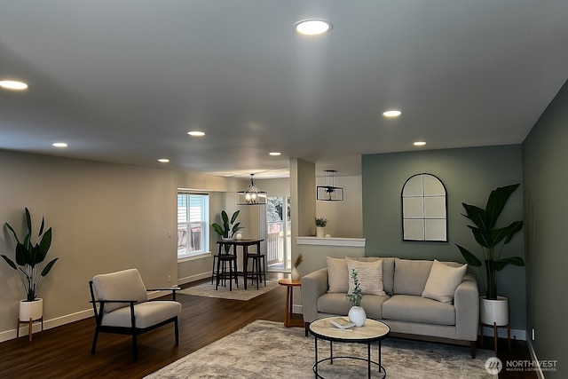 2011 85th Street Ct E, Tacoma, WA 98445 - living area featuring recessed lighting and dark wood-type flooring