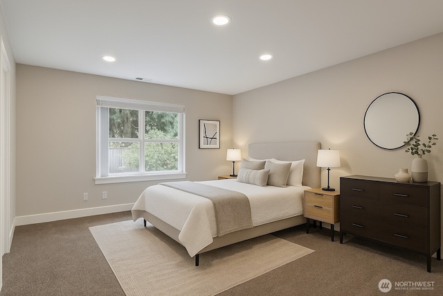 2011 85th Street Ct E, Tacoma, WA 98445 - bedroom with dark carpet and recessed lighting