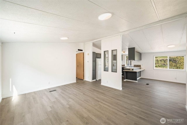138 Trestle View Ln, Dryden, WA 98821 - unfurnished living room with lofted ceiling and wood finished floors