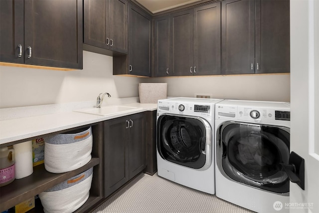 11050 SE 30th St, Bellevue, WA 98004 - laundry room featuring cabinet space and separate washer and dryer
