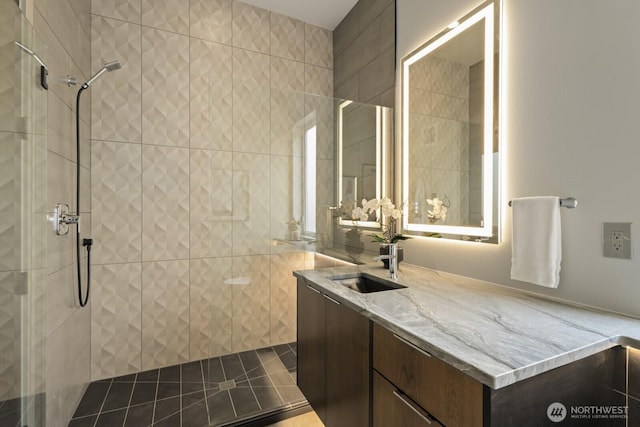 5009 Ocean Ave, Everett, WA 98203 - full bath featuring vanity and a tile shower
