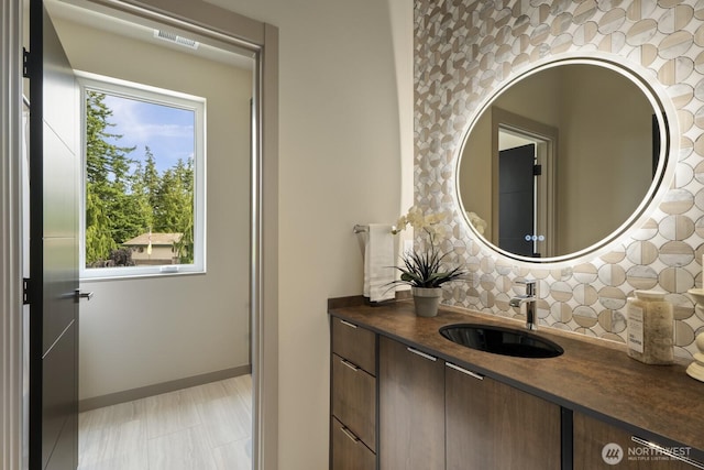 5009 Ocean Ave, Everett, WA 98203 - bathroom with vanity and baseboards