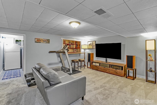 11729 Phinney Ave N, Seattle, WA 98133 - carpeted living area featuring a paneled ceiling