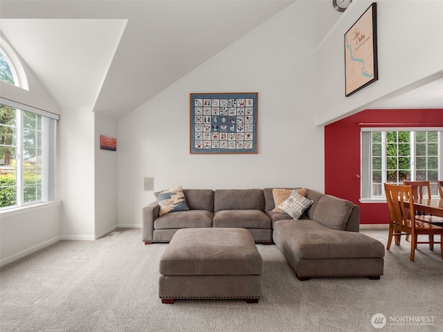 9114 80th Ave SW, Lakewood, WA 98498 - carpeted living room with plenty of natural light and lofted ceiling