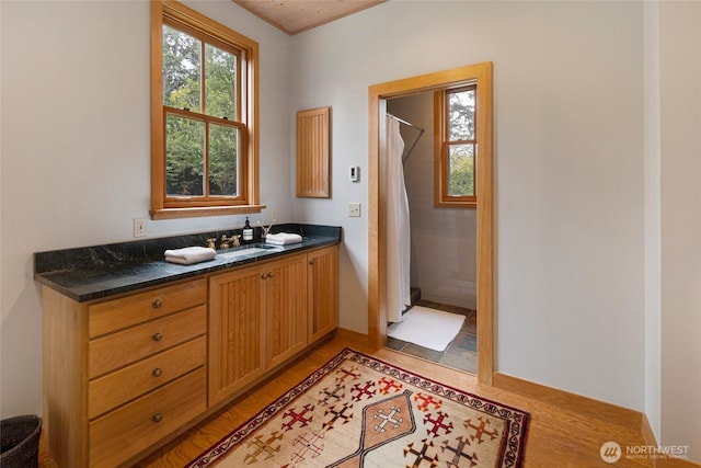 16 Bayshore Rd, Friday Harbor, WA 98250 - full bathroom featuring a shower with shower curtain and vanity