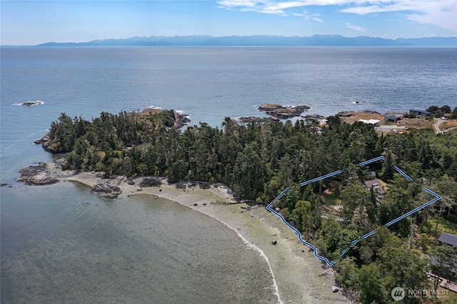 16 Bayshore Rd, Friday Harbor, WA 98250 - aerial overview of property's location featuring a water and mountain view