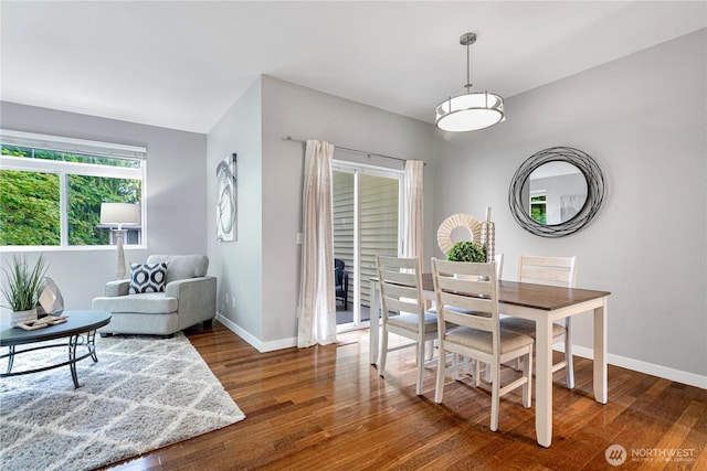 6707 SE Cougar Mountain Way Unit 2, Bellevue, WA 98006 - dining room with baseboards and wood finished floors
