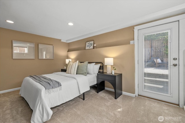 141 18th Ave, Kirkland, WA 98033 - carpeted bedroom with access to outside and recessed lighting