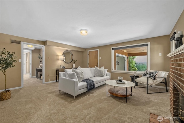 141 18th Ave, Kirkland, WA 98033 - living room with a fireplace and light carpet