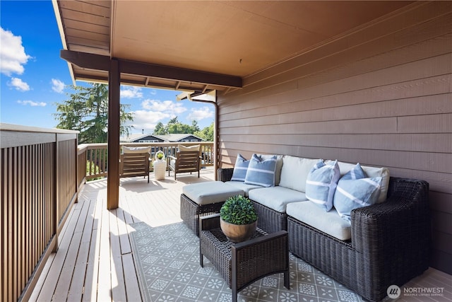 6210 105th Ave NE, Kirkland, WA 98033 - wooden terrace featuring outdoor lounge area