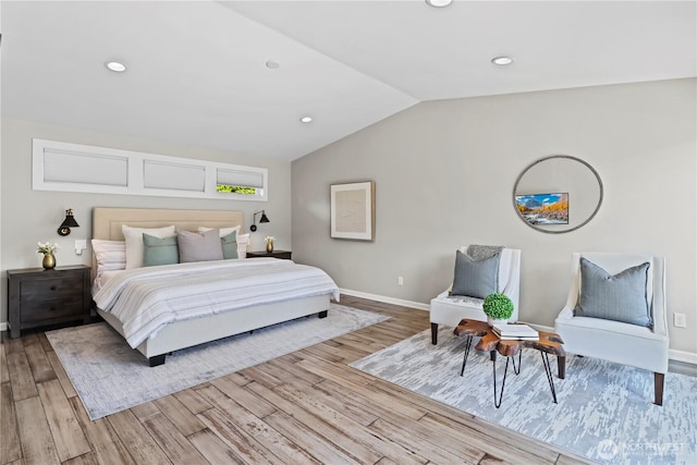 6210 105th Ave NE, Kirkland, WA 98033 - bedroom featuring lofted ceiling, light wood-type flooring, and recessed lighting