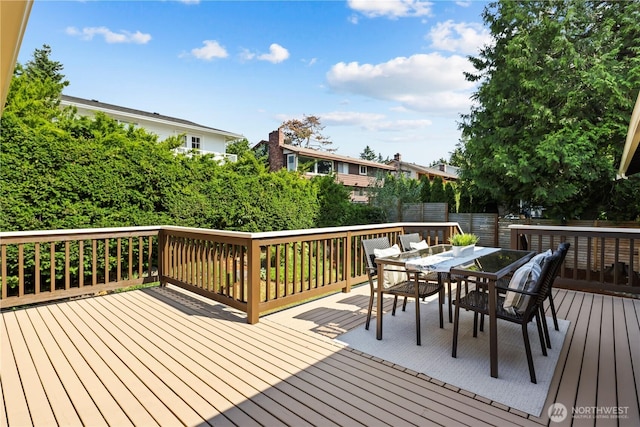 6210 105th Ave NE, Kirkland, WA 98033 - wooden deck featuring outdoor dining area