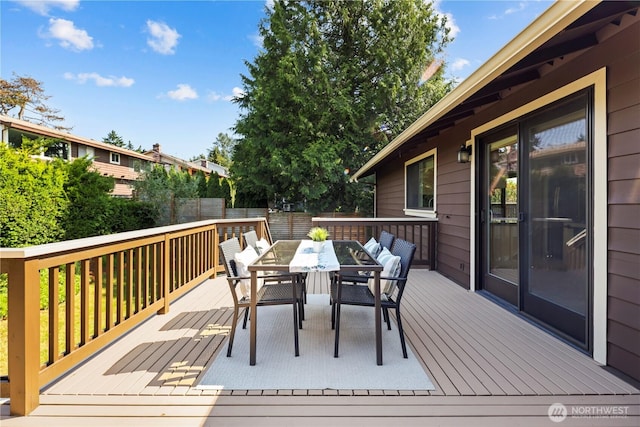 6210 105th Ave NE, Kirkland, WA 98033 - wooden deck featuring outdoor dining area