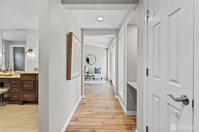 6210 105th Ave NE, Kirkland, WA 98033 - corridor with baseboards and light wood finished floors