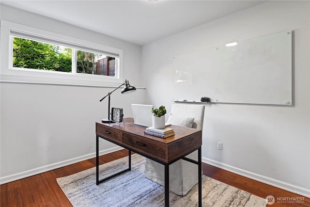 6210 105th Ave NE, Kirkland, WA 98033 - office area with baseboards and wood finished floors