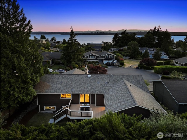 6210 105th Ave NE, Kirkland, WA 98033 - aerial view at dusk of a water view